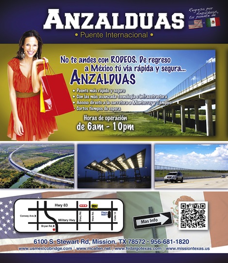 Example of Anzalduas International Bridge ad design.